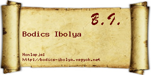 Bodics Ibolya névjegykártya