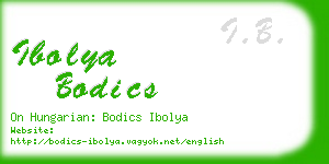 ibolya bodics business card